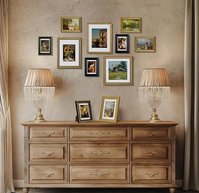 eletecpro 9x12 Vintage Picture Frame, Glass Cover, Horizontal or Vertical - Image 7