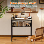 Huuger Folding Desk with Storage Shelf, 23.6 Inch Foldable Computer Table - Image 6