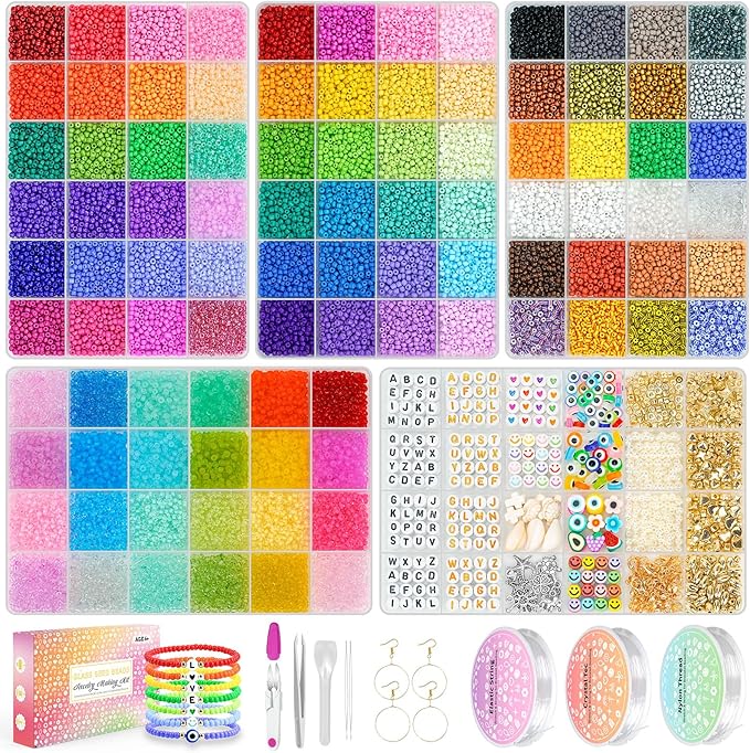 Friendship Bracelet Kit 3mm Seed Beads by Sistenia