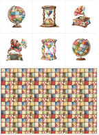 Patchwork Globe Cotton Fabric Panel – 6 Designs + Bonus Sheet 29.5×19.6 inch by FabricsTown