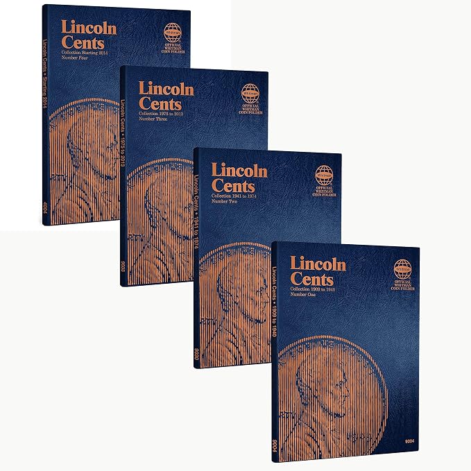 Whitman US Lincoln Cent Coin Folder Four Volume Set 1909 by Unknown