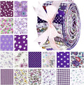 Hosuly 40 Pcs Purple Floral Jelly Fabric by Hosuly