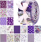 Hosuly 40 Pcs Purple Floral Jelly Fabric by Hosuly