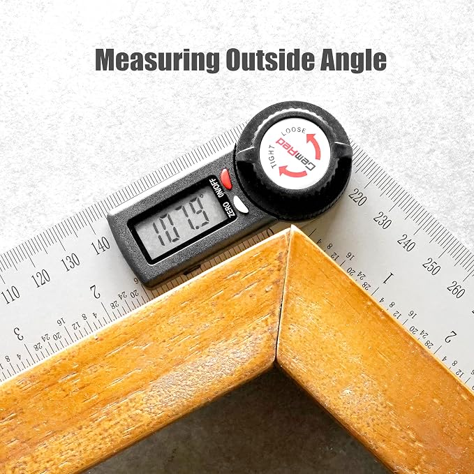 GemRed 82305 Digital Angle Finder Protractor-Stainless steel | white&red button - Image 4
