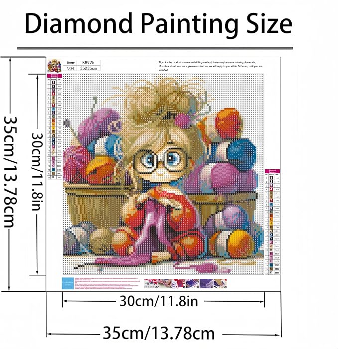 GXGLLPZBY Diamond Art Kits for Beginners, Knitting Girl Diamond Painting Kits - Image 5