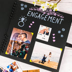 Bstorify Square Large Black Scrapbook Photo Albums 80 Pages Thick Kraft Paper - Image 6