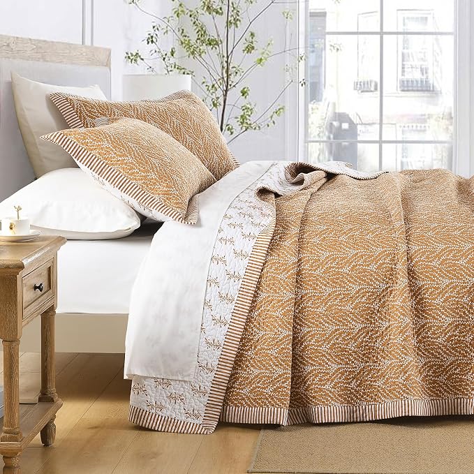 SahSahCasa Quilt Set Queen Size, 100% Cotton Quilt Bedding Set Bedspread - Image 3