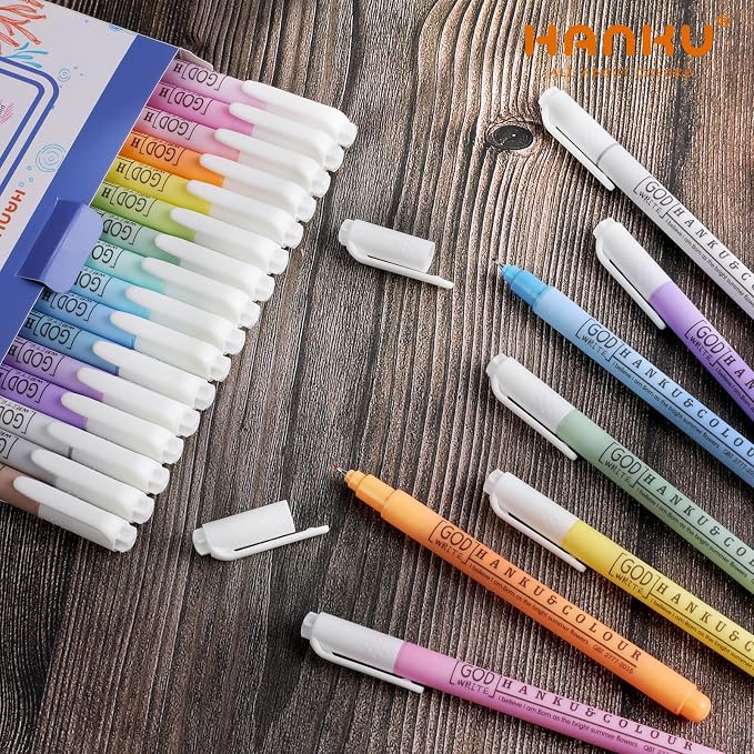 HANKU 0.38mm Fine Point Pen, 16 Colored Fineliner Bible Pens No Bleed Through - Image 6