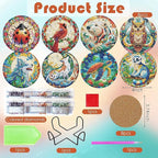 ijbnhd 8 PCS Animals Diamond Art Coasters Kit | Animals Diamond Painting - Image 3