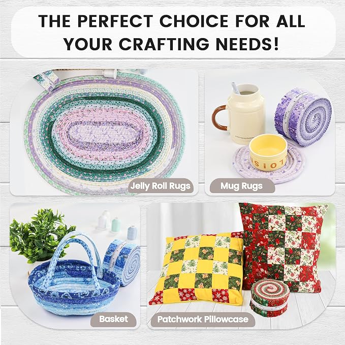 Craftido-20 Options-100% Cotton Jelly Roll Fabric Precut Strips - Image 8