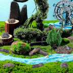 Morofme 7pcs Diorama Rocks Plastic Tree Stump Mini Rockery Stone - Image 4