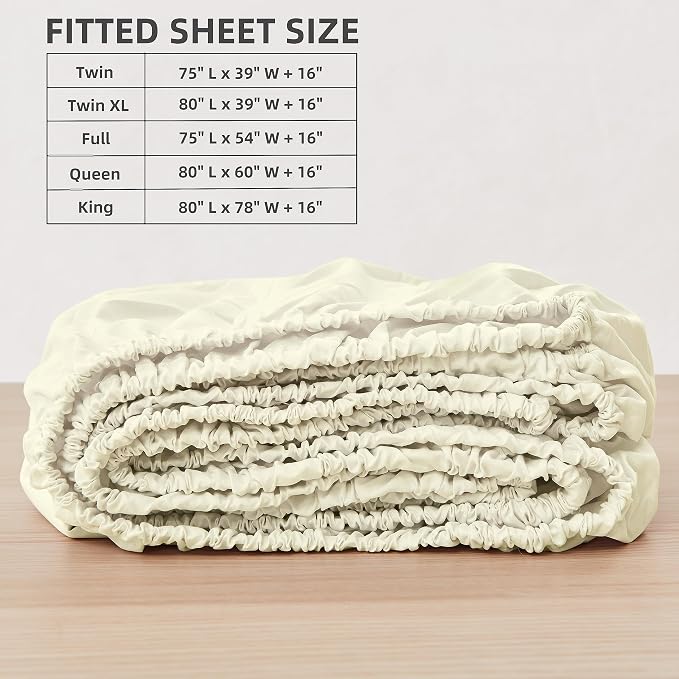 HBHLFZ Twin XL Fitted Sheet Only, Soft Breathable Bottom Sheet - Image 2
