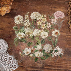 50pcs White Flower Scrapbook Stickers – Vintage Botanical Clear Floral - Image 5