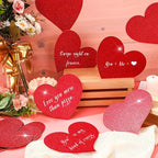 TaoBary 24 Pcs 7.08 Inch Valentine's Day Glitter Heart Cutouts Large Red Paper - Image 2