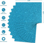 Glitter HTV Heat Transfer Vinyl, Light Blue 12pcs 12" x 10" Iron-on Vinyl | - Image 2