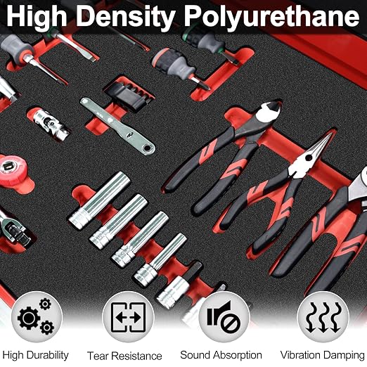 ToLanbbt Polyurethane Foam Sheets, 3P 18 x 12 x 2 Inch Cuttable Tool Box Case - Image 6