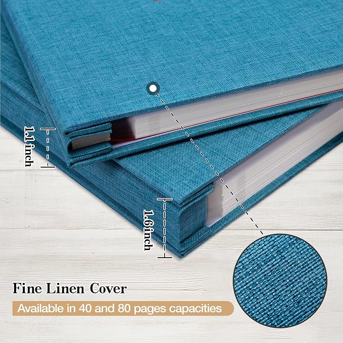 potricher Large Photo Album Self Adhesive 3x5 4x6 5x7 8x10 Pictures Linen Cover - Image 5