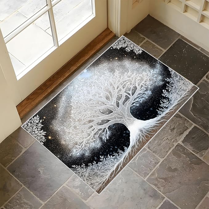 Tree of Life Faux Cashmere Non-Slip Rug, 15.7 x 23.6 Inches, Bathroom Dry Area - Image 4