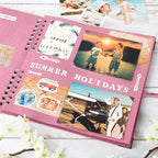 Bstorify 10 x 10 Inches Scrapbook Album 70 Pages Pink Thick Kraft Paper Corner - Image 5