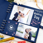 Bstorify Square Scrapbook Photo Albums 7 x 7 Inch Blue Hardcover - Image 5