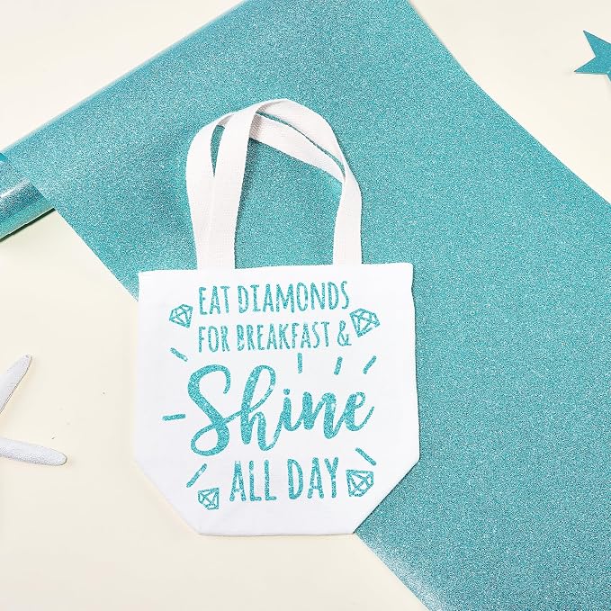Tintnut Mermaid Blue Glitter Heat Transfer Vinyl Roll, easy cut & weed - Image 3