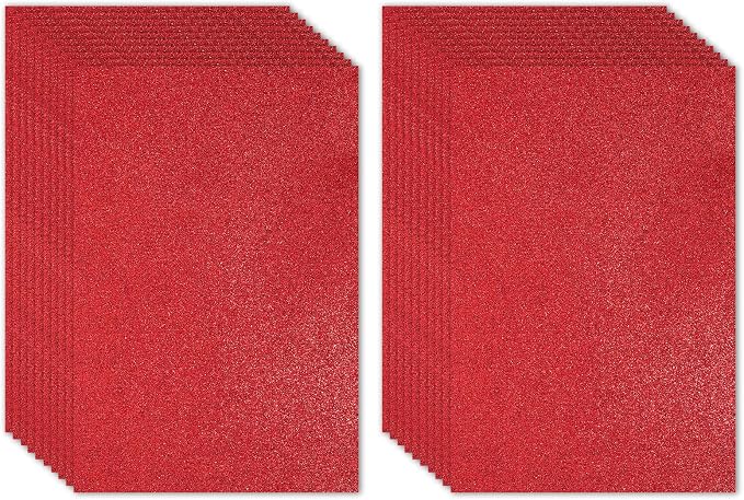 PATIKIL Red Shiny EVA Glitter Foam Sheet 16x12 Inch 2mm Thick by PATIKIL