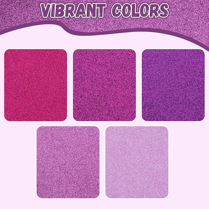 10 Pack Glitter Foam Sheets Craft 8 x 12 inch | 5 Colors Sparkles Foam Paper - Image 3