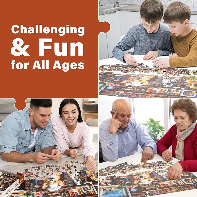 BenBen Puzzles for Adults 1000 Pieces, Dogs' Dinner Party, Dog Jigsaw Puzzle - Image 8