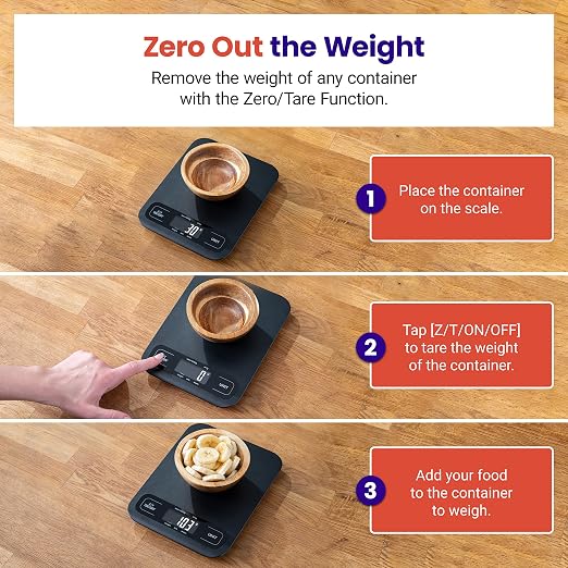 Etekcity Food Kitchen Scale, Digital Grams and Ounces, Large | Tare function - Image 4