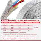 Tinned Copper Braid Cable Wire Shielding Sleeve, 5/16 in Wide, 15ft | Ground - Image 8