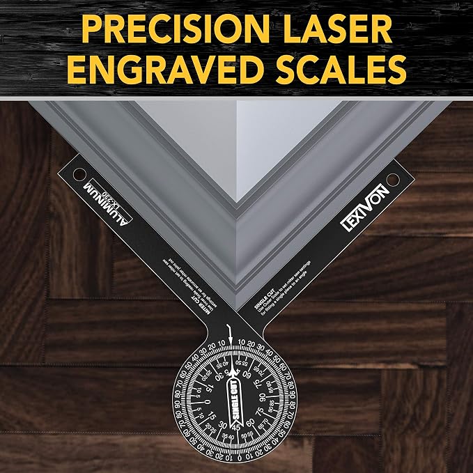LEXIVON Aluminum Miter Saw Protractor | 7-Inch Rust Proof Angle Finder - Image 3