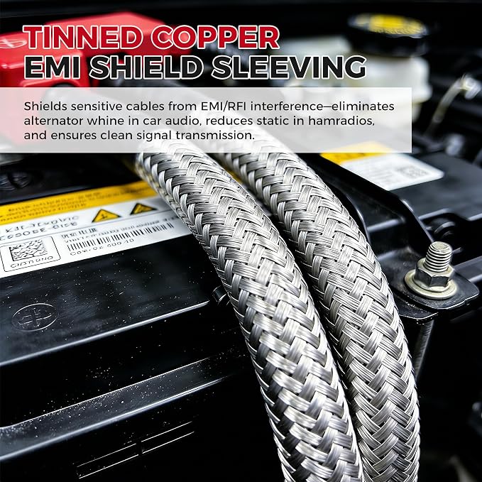 Tinned Copper Braid Cable Wire Shielding Sleeve Ground Straps Protection Flat - Image 4