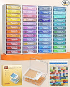 Redtwo 48 PCS Diamond Painting Storage Containers Trays, Detachable Trays by Redtwo