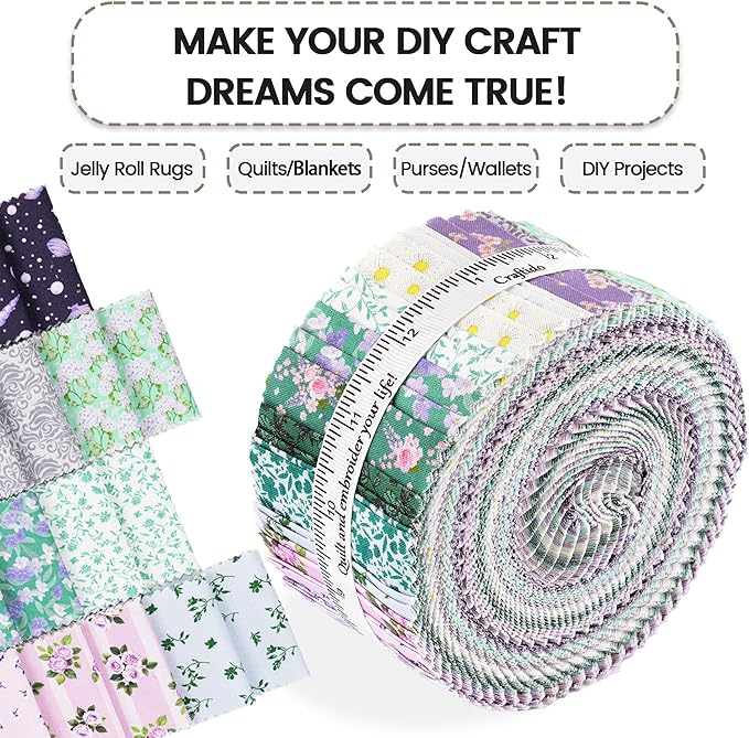 Craftido-20 Options-100% Cotton Jelly Roll Fabric Precut Strips - Image 5