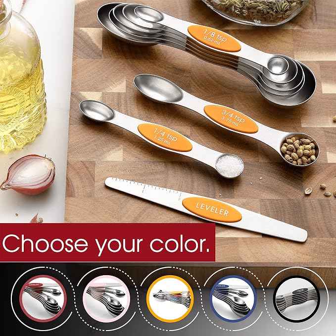 Spring Chef Stainless Steel Magnetic Measuring Spoons Set of 8 - Image 6