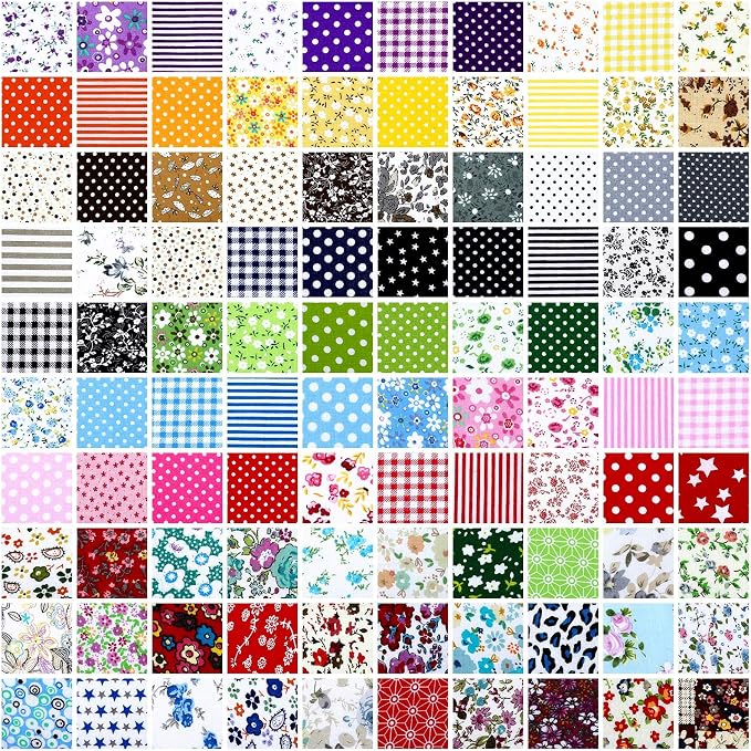 Tudomro 100 Pcs 10'' x 10'' Cotton Fabric Squares - Image 9