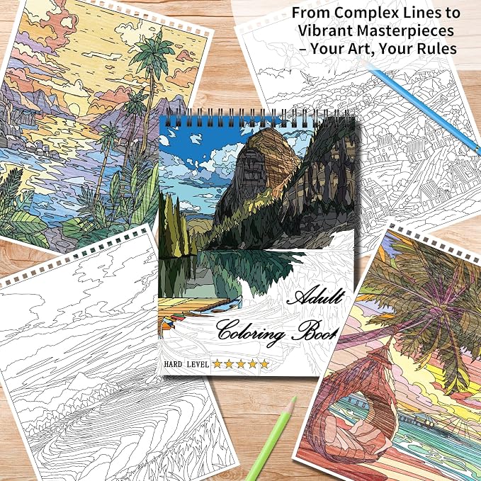 Kalysky Landscapes Adult Coloring Book Set of 3 - Image 6