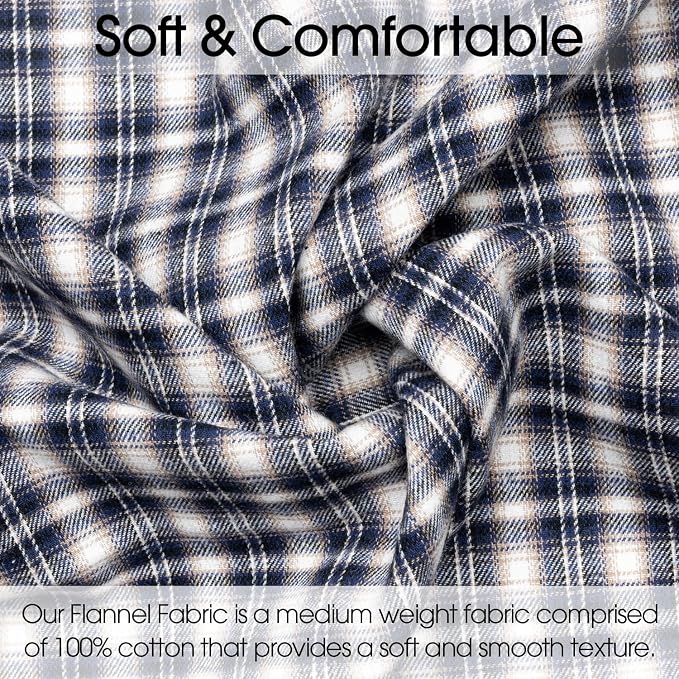 Pico Textiles 2 Yards Bolt Blue and White Tartan Plaid Flannel Fabric - Image 3