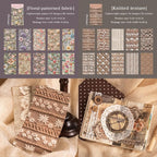 180 Sheets Vintage Fabric Texture Scrapbook Paper, 3.1x5.5 Aesthetic Lace & - Image 3