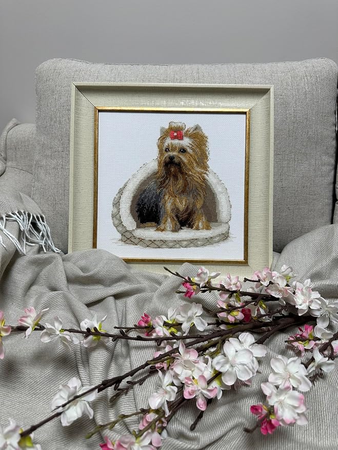 RIOLIS - Yorkshire Terrier 2152, Dogs Cross Stitch Kits 9¾" x 9¾", Counted - Image 7