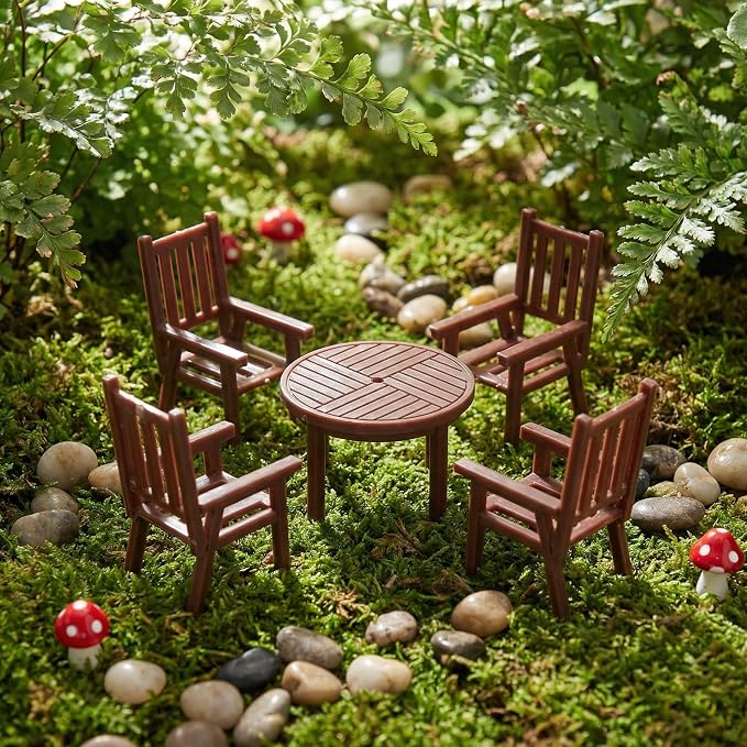 Garneck 4Sets Miniature Dollhouse Furniture Set: Dollhouse Kitchen Table and - Image 3