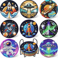 8PCS Outer Space Diamond Art Coasters Kit, Cute Spaceship Diamond Painting by Gemozaic