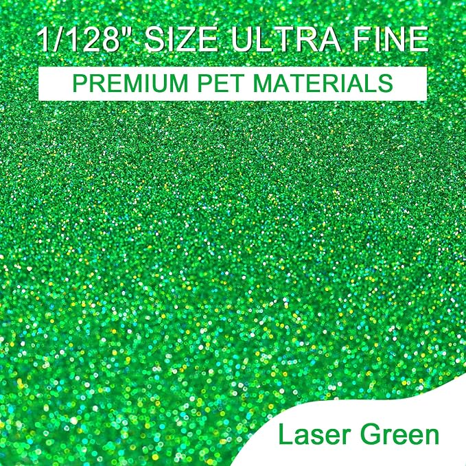 Ceya 3.8oz/ 110g Holographic Ultra Fine Glitter Powder Laser Green Glitter - Image 2