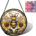Yellow Bee Sunflower Acrylic Suncatchers by Unknown