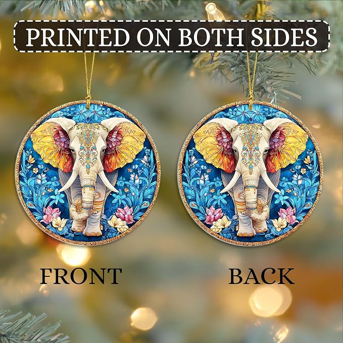 Elephant Christmas Acrylic Ornament, Elephant Christmas Ornaments, Gift - Image 6