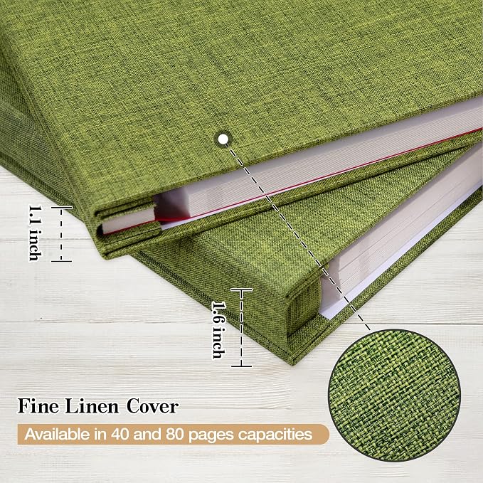 potricher Large Photo Album Self Adhesive 4x6 5x7 8x10 Pictures Linen Cover 80 - Image 5