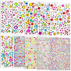 Lezmarket Gems Stickers for Kids Crafts, 10 Sheets Self-Adhesive Jewels by Lezmarket
