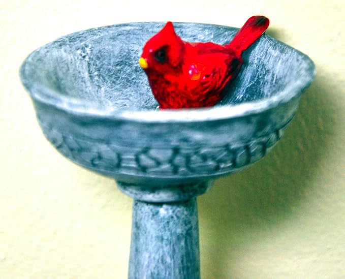 G & F Products MiniGardenn 10027 Fairy Garden Cardinal Birdbath Pick - Image 3