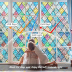 LEMON CLOUD Window Privacy Film, Stained Glass Window Film, Static Cling - Image 2