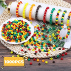 Fall Pony Beads for Friendship Bracelets 1000 Pcs 6x9mm Autumn Thanksgiving - Image 3